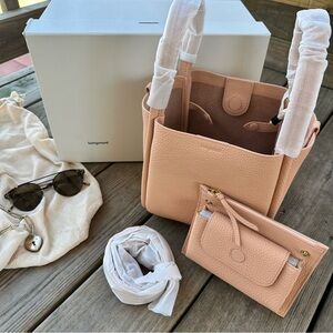 Songmont Medium Song Bag Peach Crossbody Bucket Bag Pink